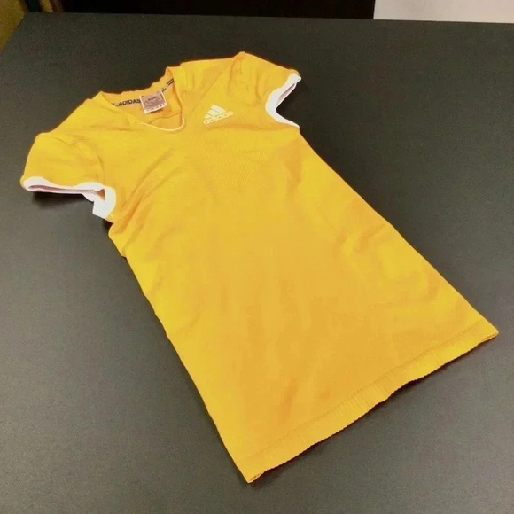 NWT Adidas Mens Yellow Cap Sleeve Slim Football Jersey Top Size Large - Picture 2 of 9